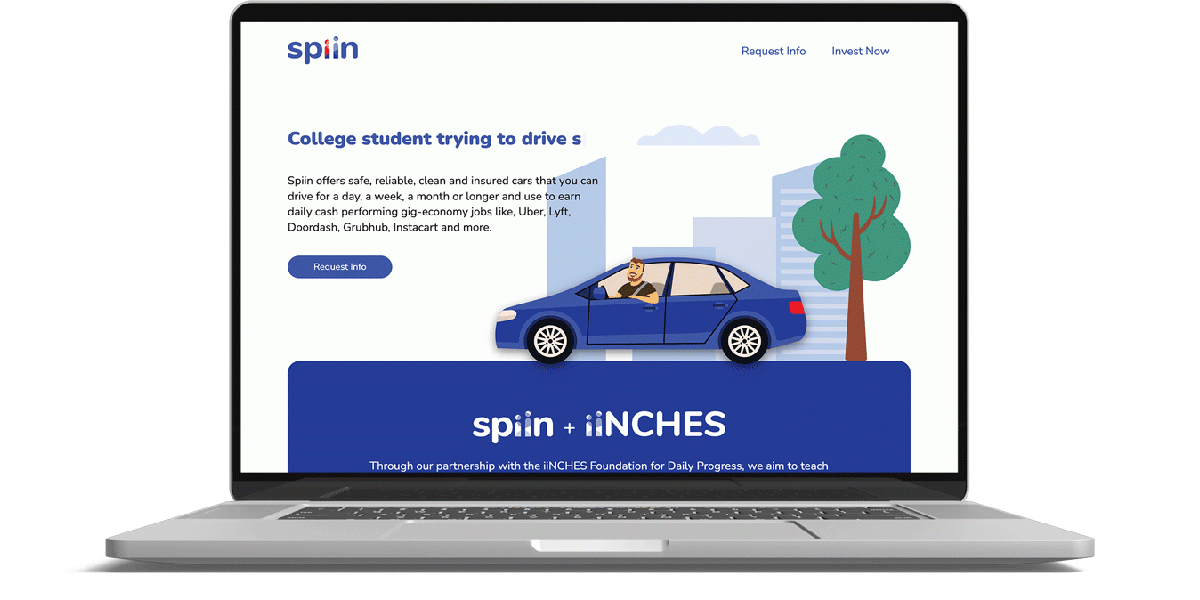 Spiin website in laptop